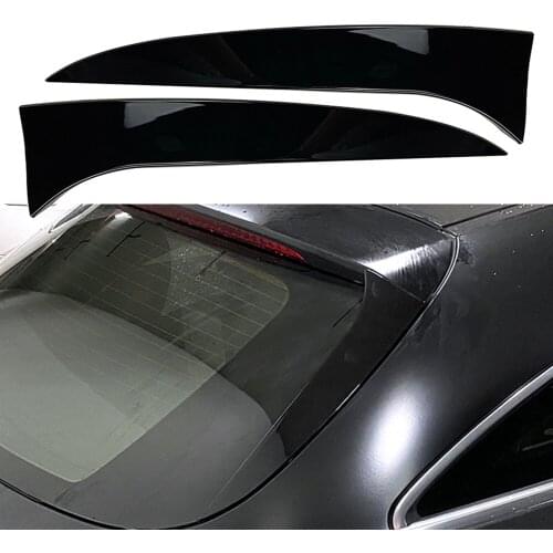 2pcs Car Rear Window Spoiler Side Wing Trim Cover LH+RH For Mercedes-Benz CLS-Class C218 Shootingbrake Gloss Black ABS Plastic