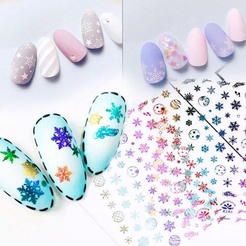 New nail polish adhesive sticker Christmas Sticker photo therapy nail polish, winter snowflake color sticker Applique