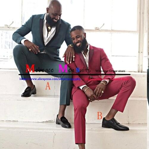 2021 New Fashion slim Fit Wedding Mens Suits (Jacket+Pants) 2 Pieces Custom Made Tuxedos For Prom Tux Italian Stylish Men Suits