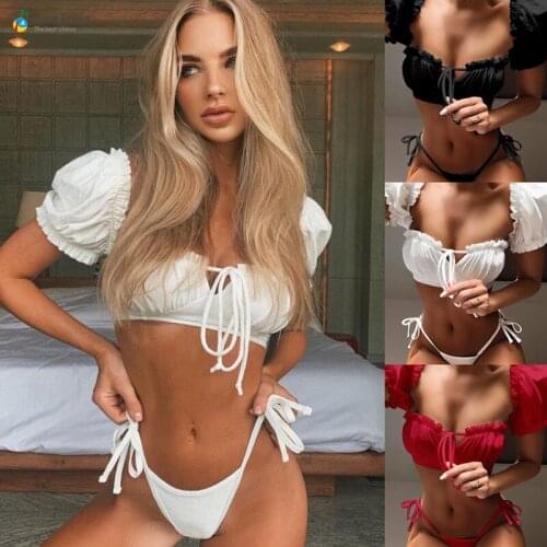 Para Praia Brazilian Bikini Mini 2020 New Swimsuit Bandeau Swimwear Push Up Bathing Suits Straps Beachwear Thong Bikini Set