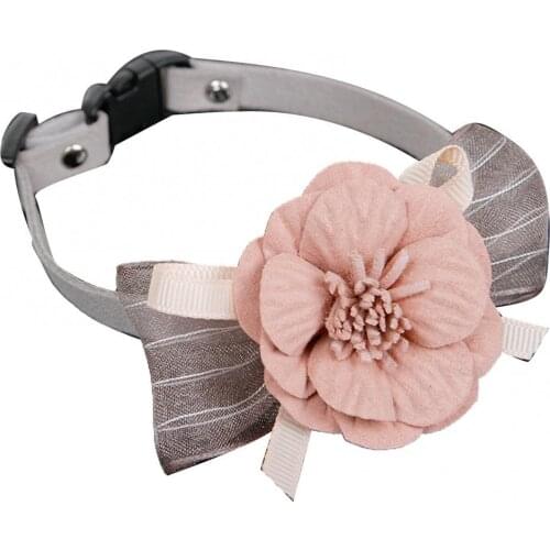 Plush Adjustable Flower Shape Design Cat Dog Collar Neck Strap Necklace Pet Supplies Cute princess Style Head Bow Accessories