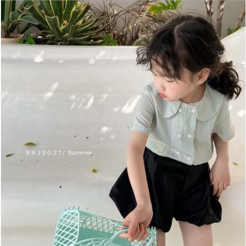 2021 new style girls shirt fashion summer cotton girls blouse 1-7 years YE230