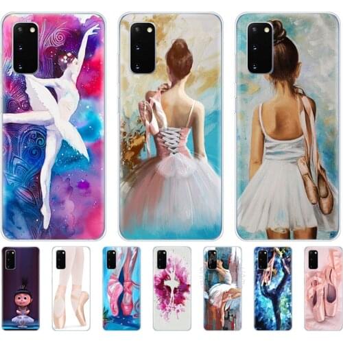 Silicon cover case for samsung galaxy S20 PLUS Ultra S10 lite cover for samsung note 10 plus lite Ballet Dance Girl slippers