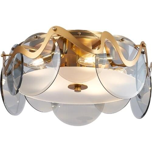 Modern Ceiling Chandelier For Bedroom Living Room Luxury Glass Light Fixture Home Decor Brushed Gold Led Indoor Lighting