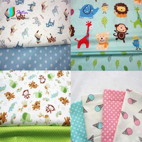 Monkey/lion/giraffe/ice cream/sheep/bear Cute Cartoon Animal Pattern Fabric for Baby Bedding,DIY Decoration Cotton Fabric S0649H