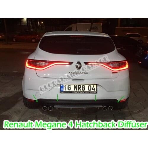 For Renault Megane 4 Hatchback 2016 2017 2018 2010 2020 Diffuser Rear Bumper Extension Attachment Car Styling Auto Universal