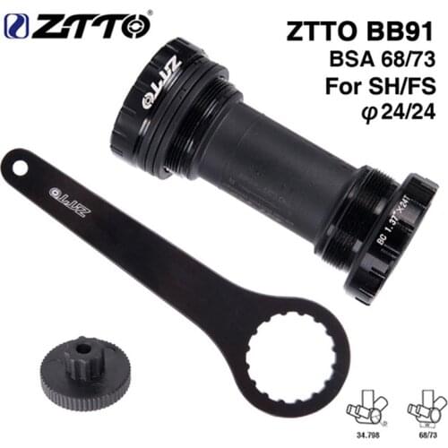 ZTTO Bicycle Axis MTB Road Bike Bottom Bracket Waterproof CNC Alloy BB Bottom bracket BB91 Sealed Bearing Screw Type 68/73 mm