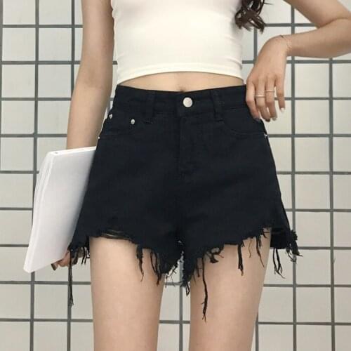 2021 Summer Women Denim Shorts Ripped Short Pants With Pockets High Waist Jean Shorts Casual Women Leg-openings Short Jeans