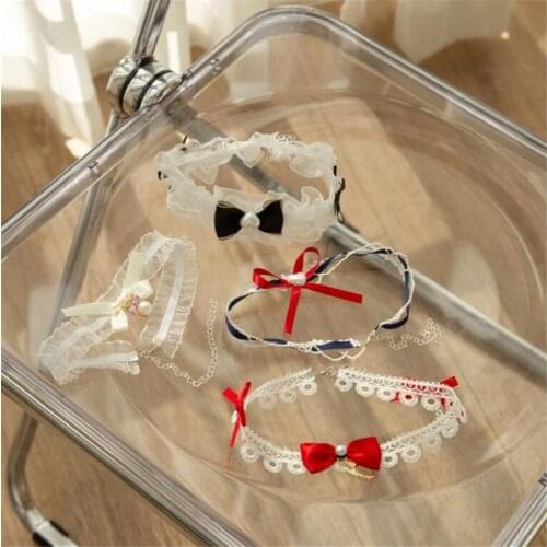 Sweet Bownot Choker Sexy Lolita Lace Necklace Women Maid Cosplay Jewelry B1878