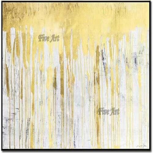 Golden Acrylic Paintings Artwork Hand-painted Abstract Textured Oil Painting Modern Home Living Room Decor Show Panel Wall Art