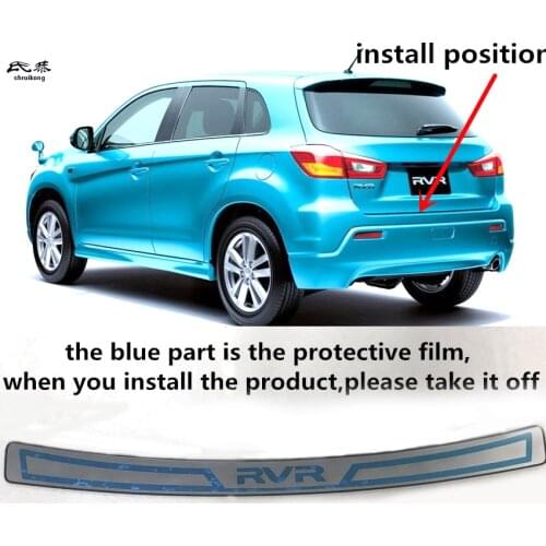 1pc car stickers stainless steel material back rear trunk Sill Scuff Plate Protection pedal for 2012-2018 Mitsubishi RVR ASX