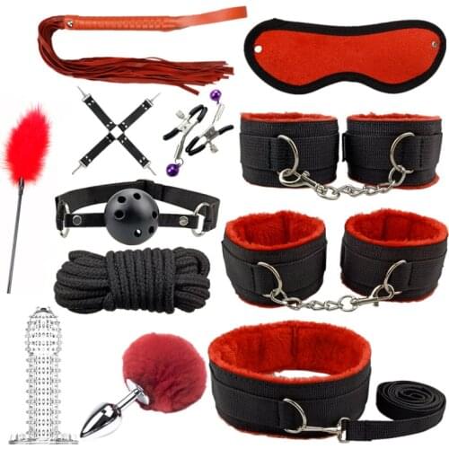 14 models Bondage Set Sex toys for Women bdsm Sex Anal Plug Vibrator Adult Sex Products SM Sex Toy nylon Handcuffs for Sex