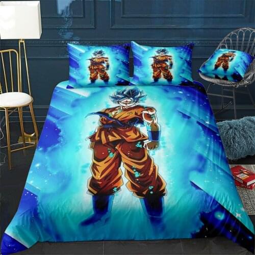 Goku blue Duvet Cover Comfortable Quilt Home Decora Design Universal Bedding Set Bedclothes+Pillowcase 3pcs