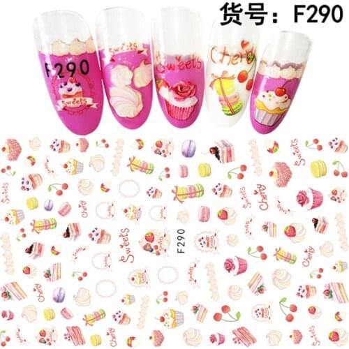 5 sheets beauty strawberry fruit style thin adhesive nail decals Nail Art decorations Stickers manicure DIY supplies tools F2904