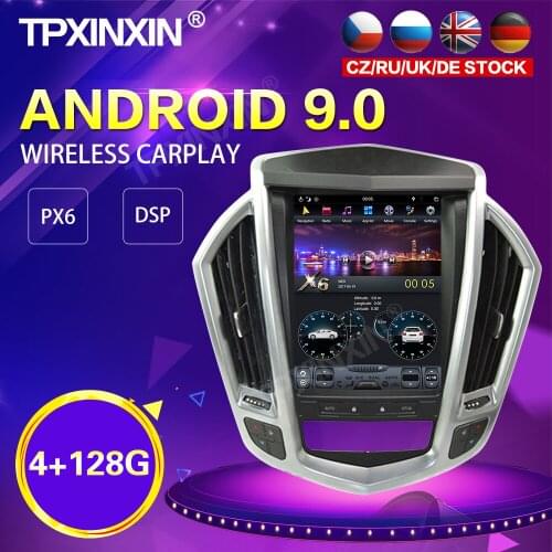 PX6 Android 9.0 4+128G Tesla Style Car Radio For Cadillac SRX 2009-2012 GPS Navigation Auto Stereo Recoder Head Unit DSP Carplay