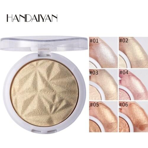 HANDAIYAN Makeup Shimmer Highlighter Face Brighten Glitter Palette Glow Contour Repair Bronzer Powder lasting Cosmetic