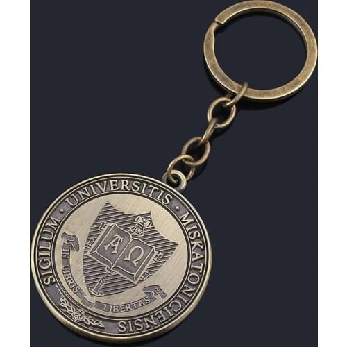 Cthulhu Mythos Keychain Lucifer Morning Star Satanic Front Cross Jesu Coin IN GOD WE TRUST FATHER Keyring Men Jewelry Gift