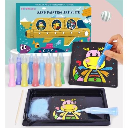 Children toy sand painting set handmade diy colored sand toy kindergarten educational early education sand table interactive toy
