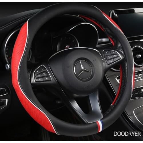 DOODRYER Carbon Fiber Leather Car Steering Wheel Cover For Maserati Ghibli Levante Granturismo Quattroporte