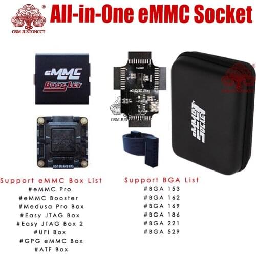 EMMC Socket for EMMC Pro Medusa PRO Easy JTAG UFi Box for BGA153 BGA162 BGA169 BGA186 BGA221 BGA529 EMMC IC EMMC Box