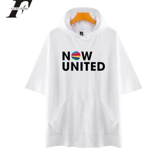 2020 Kpop Now United T Shirt Men Women Cropped Short Sleeve T-shirt with Cap Unisex Harajuku Streetwear Print Casual Full O-neck