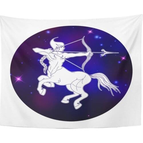 Tapestry Abstract Sagittarius Zodiac Sign Horoscope Symbol Arrow Astrology Tapestries Wall Hanging for Living Room Bedroom Dorm