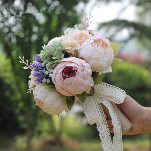 Artificial Peony Flower Wedding Bride Bouquet Flower Bridesmaid Bouquet Flower Event Party Props Wedding Live Decorative Flower