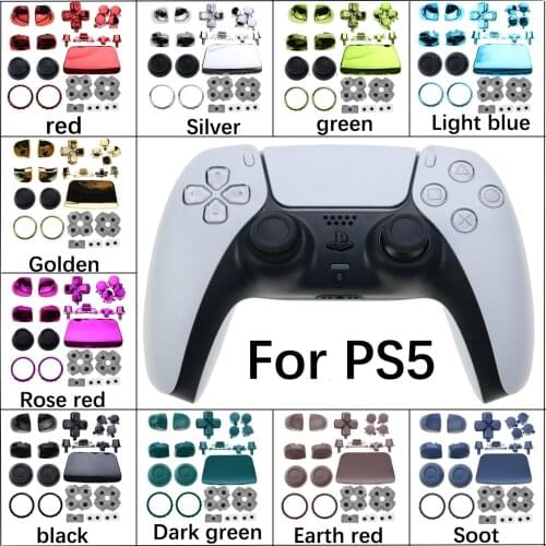 JCD Silicone Rubber Conductive Button & Full Set Joysticks Dpad R1 L1 R2 L2 Direction Key ABXY Buttons For Sony PS5 Controller
