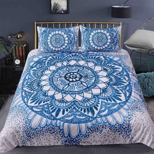 Bohemian Mandala Bedding Set Single Twin Queen King Size Comforter Duvet Quilt Cover and Pillowcase 2/3 Pieces Soft Bedclothes