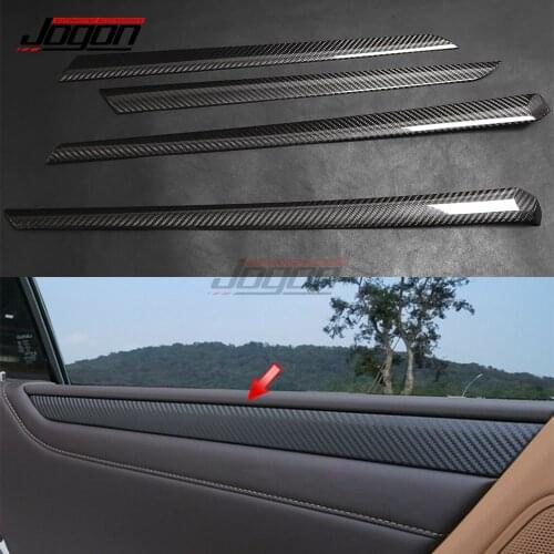 LHD 4pcs/set Real Carbon Fiber For Lexus ES200 ES300h ES350 2019-2020 2021 Car Interior Door Panel Cover Trim Accessories
