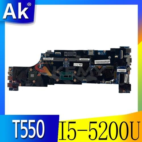Laptop motherboard For LENOVO Thinkpad T550 Core SR23Y I5-5200U Mainboard 00UR081 00JT394 13251-1 N16S-GT-S-A2