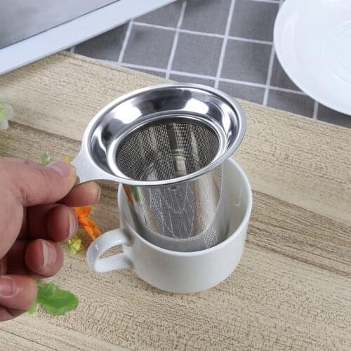 304 Stainless Steel Reusable Tea Infuser Tea Strainer Teapot Loose Tea Leaf Spice Tea Filter Kitchens Handle Clip