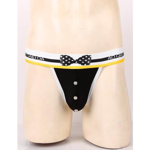 IEFiEL Male Mens G-string Panties Soft Lingerie Wide Elastic Waistband Bulge Pouch T-back Tuxedo G-string Thong Briefs Underwear