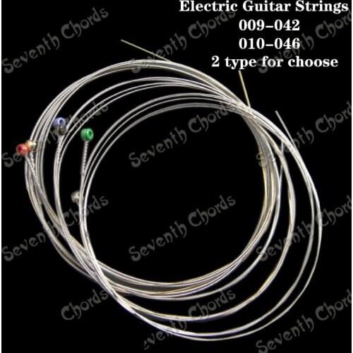 2 Set Colourful Ball-End Electric Guitar Strings set 1st-6th Steel Strings Nickel Alloy Wound (009-042 or 010-046 2 tyoe choose)