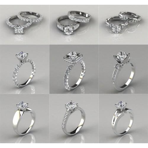 Modyle 2020 New Silver Color AAA CZ Stone Ring Bijoux Femme Fashion Jewelry Bijoux Crystal Engagement Wedding Rings For Women