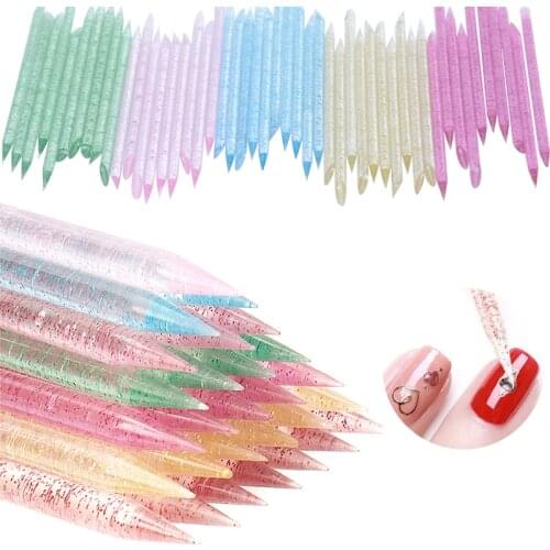 Reusable Crystal Nail Art Eyelash Extension Stick Double Ends Cuticle Pusher Remover Rhinestones Dotting Makeup Tools Set