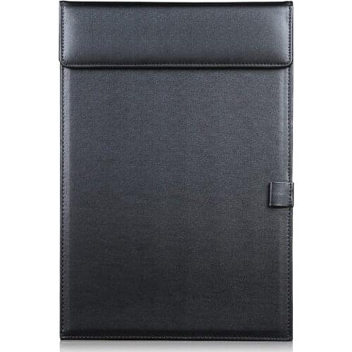 A4 PU Leather Storage Office Folder Clipboard, Letter Size Clip Hardboard, Meeting Memo Writing Desk Pad with Pen Holder