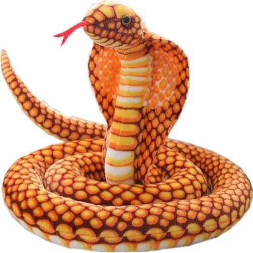 Nice 1pc 110cm -300cm Simulated Snakes Plush Toy Giant Boa Cobra Long Stuffed Snake Plushie Yellow Brown Green Friends Gift