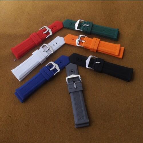 New arrival Watchband Silicone Rubber Soft Green Grey Watches strap accessories 12 14 16 18 19 20 21 22 23 24MM For Mens Womens