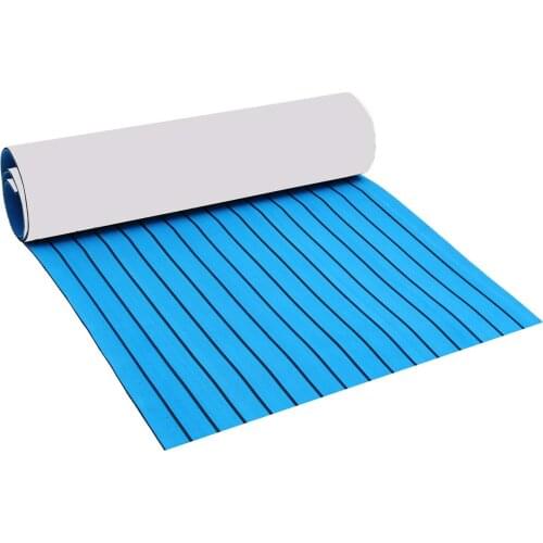 Self Adhesive 2400x900x6mm Blue EVA Foam Faux Teak Boat Deck Mat Marine Boat Flooring Decking Sheet Non Skid Yacht Flooring Pad
