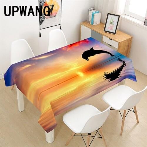 Dolphin Tablecloth 3D Printed Table Cover Rectangular Tablecloth Wedding Birthday Party Kitchen Home Decor