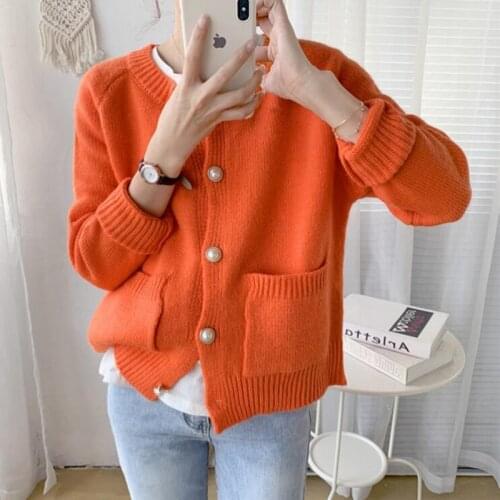 ZAWFL Women Sweaters Autumn Winter Long Sleeve Cardigan Solid Knitted Tops Loose Outerwear Spring O-neck Oversized Cardigan 2021