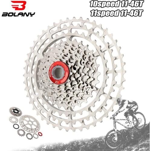 BOLANY MTB Bike Freewheel 10 11 Speed 11-46T Cycling Cassette Mountain Bicycle Sprocket for Shimano SRAM CASSETT Bicycle Parts