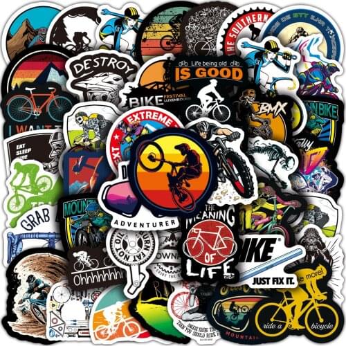10/50/100PCS Vinyl Mountain Bike MTB Graffiti Stickers Laptop Guitar Luggage Motorcycle Waterproof Cool Sticker Decal Kids Toys
