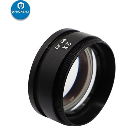 WD165 0.5X 0.7X 2.0X Auxiliary Objectives Glass Lens Barlow Lens For Zoom Stereo Microscopio Camera Microscope Parts Accessoires