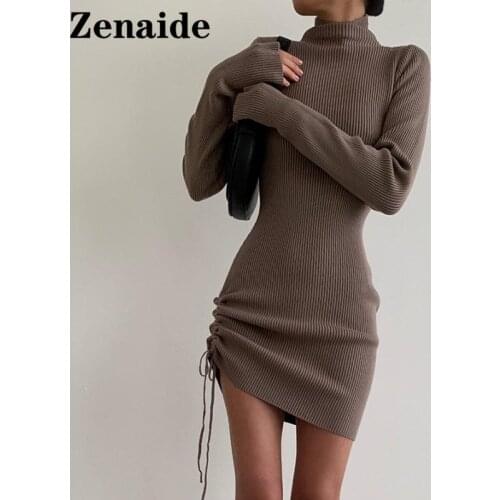 Модные трикотажные платья ZENAIDE China At AliExpress