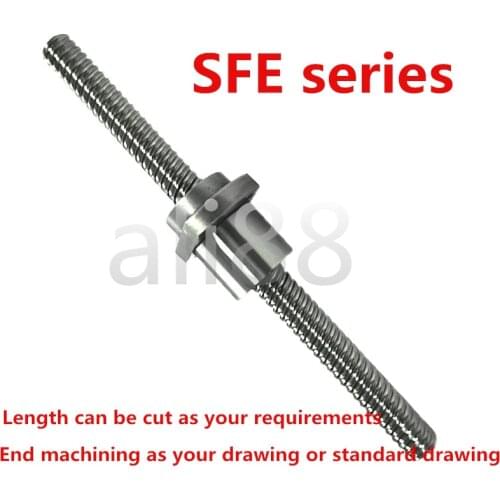 1pc High lead Ballscrew C7 Rolled Ballscrew SFE1616 -500mm 450 550 600 650 700mm +single ballnut with BK/BF12 end processing