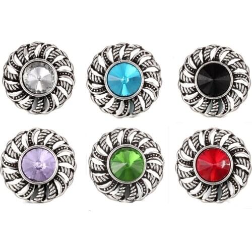 10pcs/lot New Snap Jewelry High Quality Crystal Sunflower 18mm 20mm Snap Button Bracelet DIY Ginger Charms Accessories