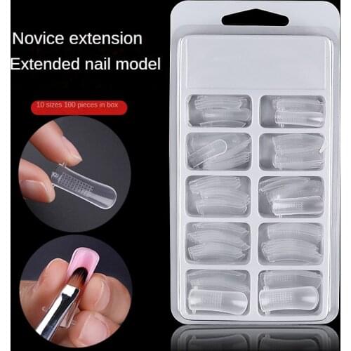 100 Pcs Fake Nails Clear False Nails Fake Tips Artificial Full Cover Acrylic False Fake Nails for Finger Extension Nail Forms