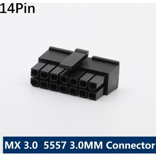 1000pcs 14Pin Molex 3.0 Pitch 3.0 Connector 14P Small 5557 Male plug 2X7P Double Row MX3.0 3.0 Connector for Cable DIY
